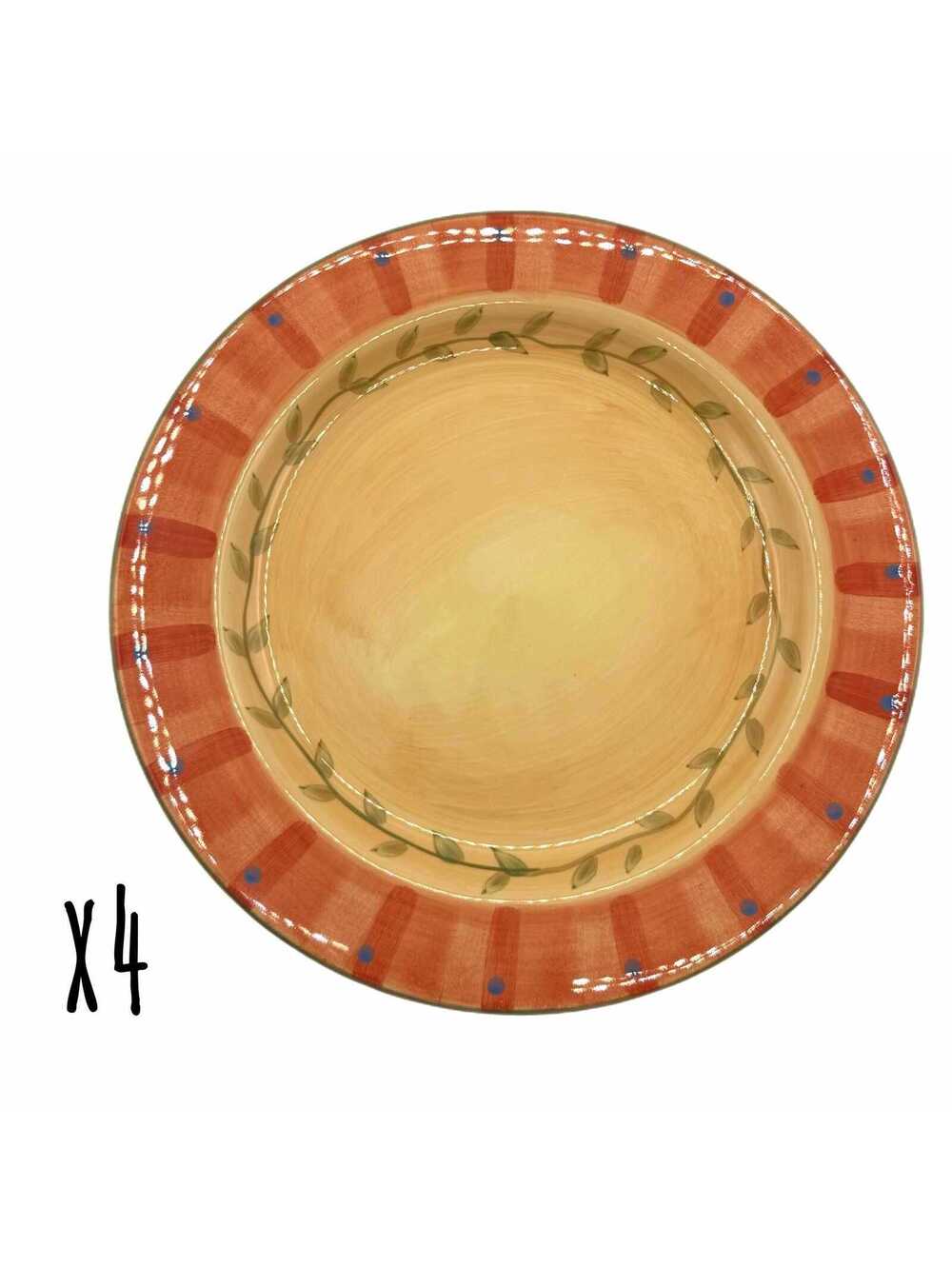 Set of 4 Vintage Pfaltzgraff Napoli Handpainted 12” Dinner Plates